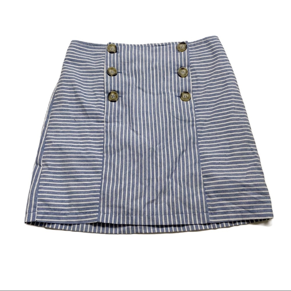 Altar’d State Vertical Striped Pleated High Rise High Waist Mini Skirt Size XS